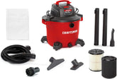 CRAFTSMAN CMXEVBE18695 16 Gallon 6.5 Peak HP Wet Dry Shop Vacuum Bundle | Heavy-Duty Wet and Dry Vac with 2 Filters, Dust Bag, Hose, Diffuser and Attachments for Home Projects & Renovations
