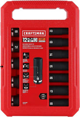 CRAFTSMAN 12 pc 1/2 in MM Deep Impact Socket Set (CMMT16887)