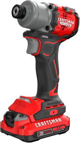 CRAFTSMAN V20 Cordless Brushless Impact Driver Set, 1/4 Impact Driver, Includes 2 Batteries and Charger (CMCF830D2)