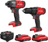 CRAFTSMAN V20 MAX Cordless Drill Driver and Impact Driver Set, Power Tool Set with 2 Batteries and Charger, LED Work Light, 2 Bits, Bag (CMCK200C2)
