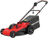 CRAFTSMAN Electric Push Lawn Mower, 20-Inch Deck, Corded, Powerful 13-AMP Motor, 6 Setting Height Adjustment, Winged Blades, 3 in 1 Bagging, Mulching and Discharge (CMEMW213)