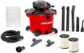 CRAFTSMAN CMXEVBE17607 16 Gallon 6.5 Peak HP Wet Dry Vac with Detachable Leaf Blower, Portable Shop Vacuum Wet and Dry with 2 Filters, Dust Bag, Hose and Attachments for Garage, Outdoor Cleaning