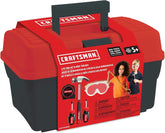 Tool Box+Set 4-5 pcs PH Mini Screwdriver, Flat Mini Screwdriver, Tape Measure, Safety Goggles, Toolbox