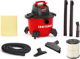 CRAFTSMAN CMXEVBE17584 6 Gallon 3.5 Peak HP Wet Dry Shop Vacuum Bundle | General Purpose Wet and Dry Vac with Filter, Dust Bag, Floor Brush and Attachments for Home, Garage and Automotive Cleaning