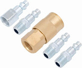 CRAFTSMAN 5-pc NPT Coupler/Plug Kit, Industrial Quick Connect, Steel and Brass, 1/4-in NPT Threads