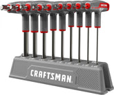 CRAFTSMAN OVERDRIVE SAE T Handle Allen Wrench Set, 9 PC (CMHT26032) | T-handle hex key set, Includes 9 PCs from 5/64 In to 3/8 In, Corrosion resistant, Tight Torque, Organizer stand