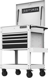 CRAFTSMAN Rolling Tool Chest with Drawers, Tool Box with Wheels and 4 Drawers, Power Outlets and USB, Protective Liner, Steel Utility Cart Storage Cabinet, Supports up to 700 lbs, White (CMST98276WW)