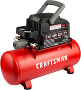Craftsman 2 Gallon Portable Air Compressor, Oil-Free 125 PSI Hot Dog | 125 PSI Max Pressure & 0.5 CFM @ 90 PSI, Oil-free Pump for Low Maintenance, Lightweight, Model: CMXECXA0200243