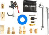 CRAFTSMAN 18-Piece Air Compressor Accessory Kit, Includes Blow Gun, Tire Inflator, Brass Fittings, and Storage Bag
