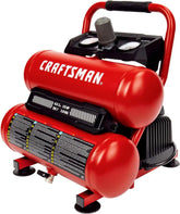 Craftsman 2-Gallon Air Compressor, 1/3 HP Oil-Free Twin Tank, 125 PSI | Lightweight, Home DIY, Tire Inflation, Spray Painting, Oil-free, Low Maintenance, Quiet Operation, 0.5 CFM @ 90PSI