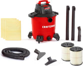 CRAFTSMAN CMXEVBE18590 9 Gallon 4.25 Peak HP Wet Dry Vac, Portable Shop Vacuum Wet and Dry with 2 Filters, 3 Dust Bags, Hose and Attachments for Home, Garage and Automotive Cleaning