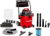 CRAFTSMAN CMXEVBE17656 20 Gallon 6.5 Peak HP Wet Dry Vac with Cart, Heavy-Duty Shop Vacuum Wet and Dry with Fine Dust Filter, Dust Bag, 20 ft. Hose and Attachments for Shop, Garage, Jobsite Cleaning