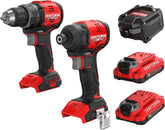 CRAFTSMAN V20 Brushless RP Drill Driver and Impact Driver Compact 2 Tool Combo Kit With 2 x 2ah Battery and Charger, 1900 RPM Power Drill, 2100 Torque Cordless Impact (CMCK1411D2)