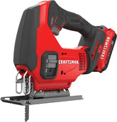 CRAFTSMAN V20 Cordless Jig Saw Kit, 3 Orbital Settings, Up to 2,500 SPM, Battery and Charger Included (CMCS600D1)