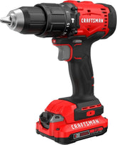 CRAFTSMAN 20V MAX 1/2 Cordless Hammer Drill, Includes Battery (2 Ah), Charger and Double Ended Bit, Variable Speed Power Hammer Drill with LED Light (CMCD712D1)