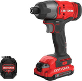 CRAFTSMAN 20V MAX Impact Driver Kit, 1/4 Inch, 2,800 RPM, LED Work light, Battery and Charger Included (CMCF800C1)