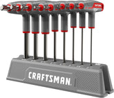 CRAFTSMAN OVERDRIVE Metric T Handle Allen Wrench Set, 8 PC (CMHT26033) | Steel T-handle hex key set, Includes 8 PCs from 2 mm to 10 mm, Corrosion resistant, Tight Torque, Organizer stand
