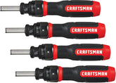 CRAFTSMAN Ratcheting Screwdriver,SpeedDrive,2” Double Ended Bits Included,Handle Holds Up To 6 Bits (CMHT68129),(Pack of 4)