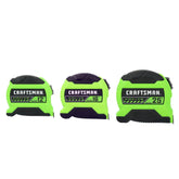 CRAFTSMAN Hi-Viz 3 Pack 12 ft, 16 ft and 25 ft Tape Measure, Ergonomic Grip, Durable Blade (CMHT38333S)