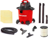CRAFTSMAN CMXEVBE18590 9 Gallon 4.25 Peak HP Wet Dry Vac, Portable Shop Vacuum Wet and Dry with Filter, 3 Dust Bags, Hose, Dusting Brush and Attachments for Home, Garage and Automotive Cleaning