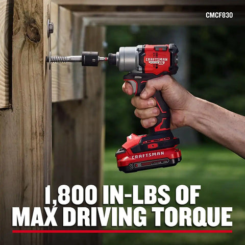 CRAFTSMAN V20 Brushless RP 1/2 inch Drill/Driver with 2 speed gear box, 1/4 inch Impact Driver, 2 Batteries and Charger Included (CMCK2530C2)