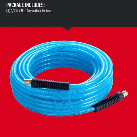 CRAFTSMAN 1/4-in x 50-ft Polyurethane Air Hose, Lightweight, Kink-Resistant, 300 PSI, Flexible, Ideal for Nailers & Staplers