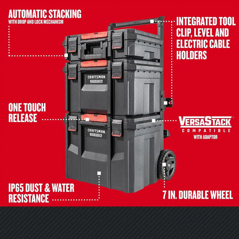 CRAFTSMAN VERSASTACK XL Rolling Tower Tool Storage System, 4 piece (CMST60420)