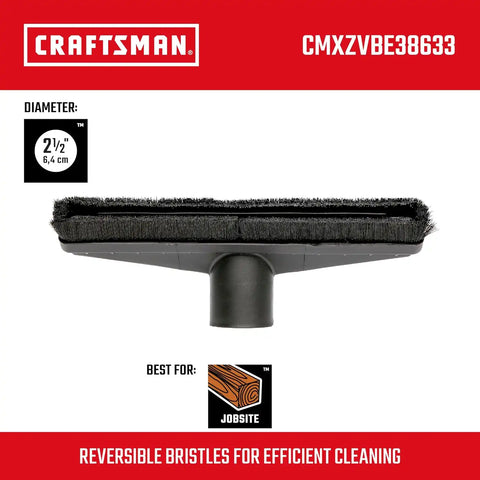 CRAFTSMAN CMXZVBE38633 2-1/2 in. Floor Brush Wet Dry Shop Vacuum Attachment
