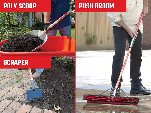 Craftsman 3-Piece Winter Clean Up Set with Scoop, Scraper & Squeegee Push Broom for Moving Snow & Slush, Scraping Ice Outdoors