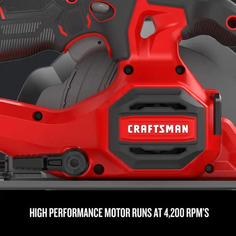CRAFTSMAN V20 Cordless Circular Saw, 6-1/2 inch, Bare Tool Only (CMCS500B)