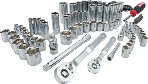 CRAFTSMAN Mechanics Tool Set 105 Pcs, Standard (SAE) and Metric with Case , 1/4 and 3/8 Inch Drive Car Tool Kit( CMMT12123)