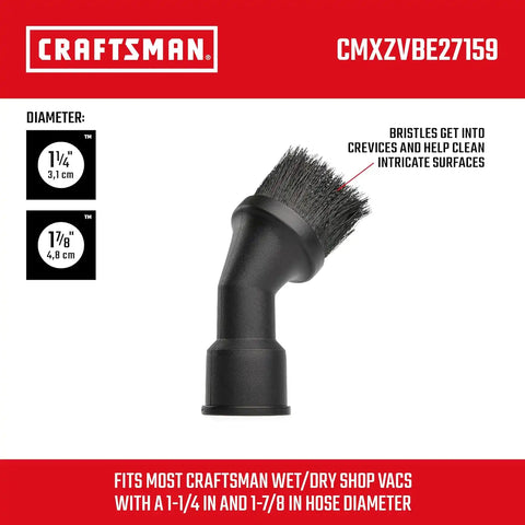 CRAFTSMAN CMXZVBE27159 1-1/4, 1-7/8 in. Dusting Brush Wet Dry Vac Accessory