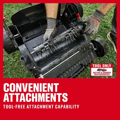 CRAFTSMAN 2 X V20 Brushless RP Lawn Dethatcher and Scarifier, Cordless, 14 in Deck, Up to 45 Min of Runtime, 50L Removable Collection Bag, Tool Only (CMCOE210B)