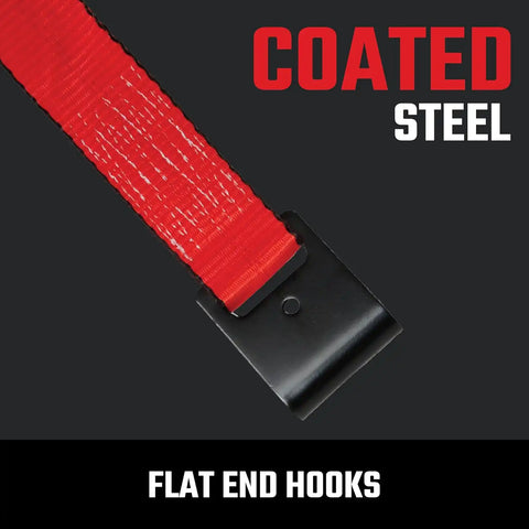 CRAFTSMAN 2" x 27' x 10,000 lbs Ratchet Strap with Flat Hooks, 1‑Pack | 10,000 lbs Break Strength, Wide‑Grip Ergonomic Handle, WSTDA Weather‑Resistant Straps, Flat Hooks for Industrial Cargo
