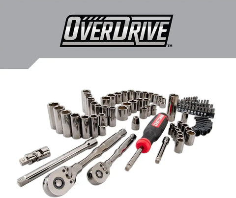 CRAFTSMAN OVERDRIVE 99-Piece Gunmetal Chrome Mechanics Tool Set, Standard SAE/Metric Socket Set, with Hard Case (CMMT99099)
