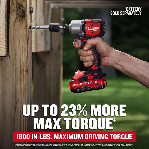 CRAFTSMAN V20 BRUSHLESS RP Cordless 1/4-in. Impact Driver (Tool Only) (CMCF830B)