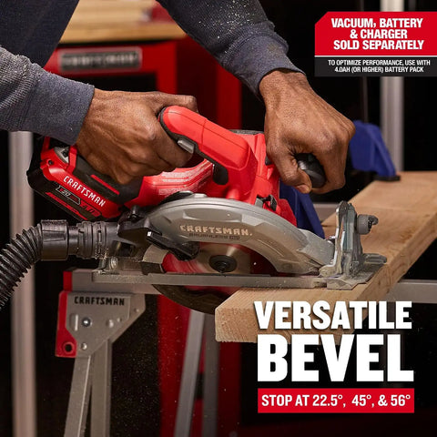 CRAFTSMAN V20 RP Cordless Circular Saw, 7-1/4 inch, Bare Tool Only (CMCS551B)