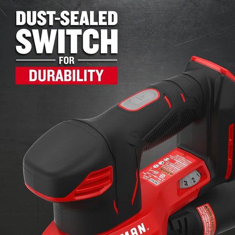 CRAFTSMAN 20V MAX Cordless Detail Sander, Tool Only (CMCW221B), Red