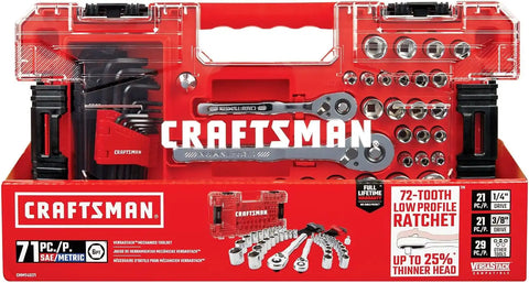 CRAFTSMAN Versastack Mechanics Tool Set, 1/4 and 3/8 Inch Drive, 71 Piece (CMMT45171)