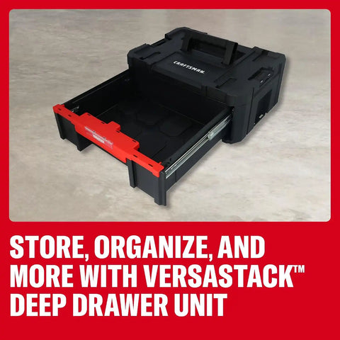 CRAFTSMAN VERSASTACK Tool Box, 16.9 In. Single Deep Drawer Plastic Tool Box Organizer, Heavy Duty 16.5 Lb. Load Capacity (CMST17803)