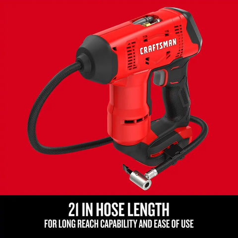 CRAFTSMAN V20 Air Compressor Portable, Cordless Tire Inflator, Up To 150 PSI Tire Pump, with Digital Pressure Gauge, Tool Only (CMCE521B)