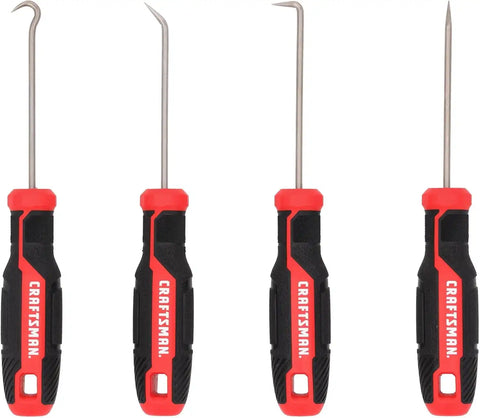 CRAFTSMAN 4 Pc Hook and Pick Set, Straight Pick, Full 180, 90 and Small Angle 35 Degree Hook (CMHT65134)
