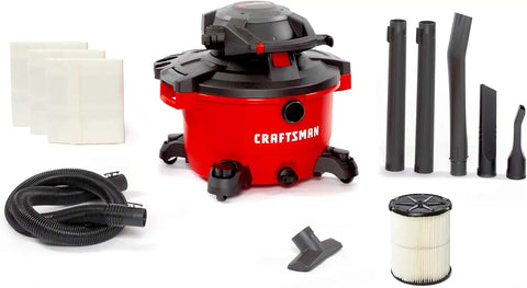 CRAFTSMAN CMXEVBE17606 12 Gallon 6.0 Peak HP Wet Dry Blower Vacuum Bundle