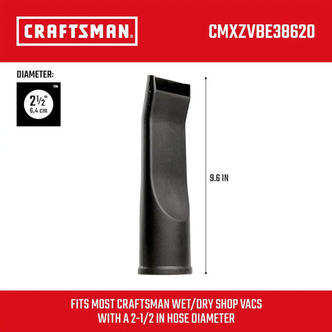 CRAFTSMAN CMXZVBE38620 2-1/2 in. Car Nozzle Wet Dry Shop Vacuum Attachment | Industrial-Grade Shop Vacuum Accessory for Deep Automotive Cleaning, Fits 2-1/2 in. Hose Diameter