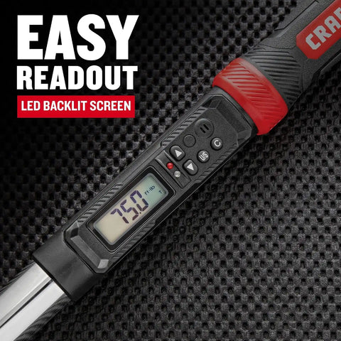 CRAFTSMAN Digital Torque Wrench, 1/2-Inch, 50-250 FT-LB, CMMT99436 | SAE