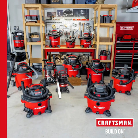 CRAFTSMAN CMXEVBE18695 16 Gallon 6.5 Peak HP Wet Dry Shop Vacuum Bundle | Heavy-Duty Wet and Dry Vac with Filter, Dust Bag, Hose, Diffuser, Floor Brush, Attachments for Home Projects & Renovations