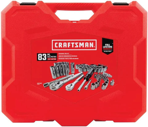 CRAFTSMAN Mechanics Tool Set, SAE/Metric, 1/4-Inch Drive, 83-Piece (CMMT12021)
