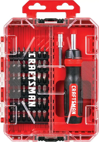 CRAFTSMAN RATCHETING SCREWDRIVER, 44PC (CMHT68017), Red