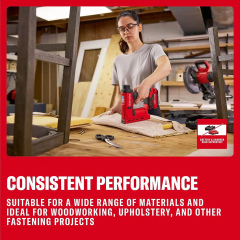 CRAFTSMAN V20 Staple Gun, 3/8 in. Wide Crown Stapler, Cordless Staple Gun Battery Powered, Tool Only (CMCN410B)