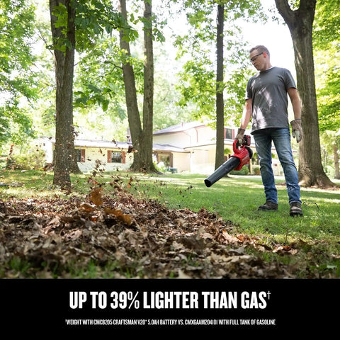 CRAFTSMAN Leaf Blower Cordless with Battery and Charger V20 RP, Up to 110 MPH Power, Handheld Electric Leaf Blower, Brushless Motor, Lightweight, 5.0Ah (CMCBL730P1)